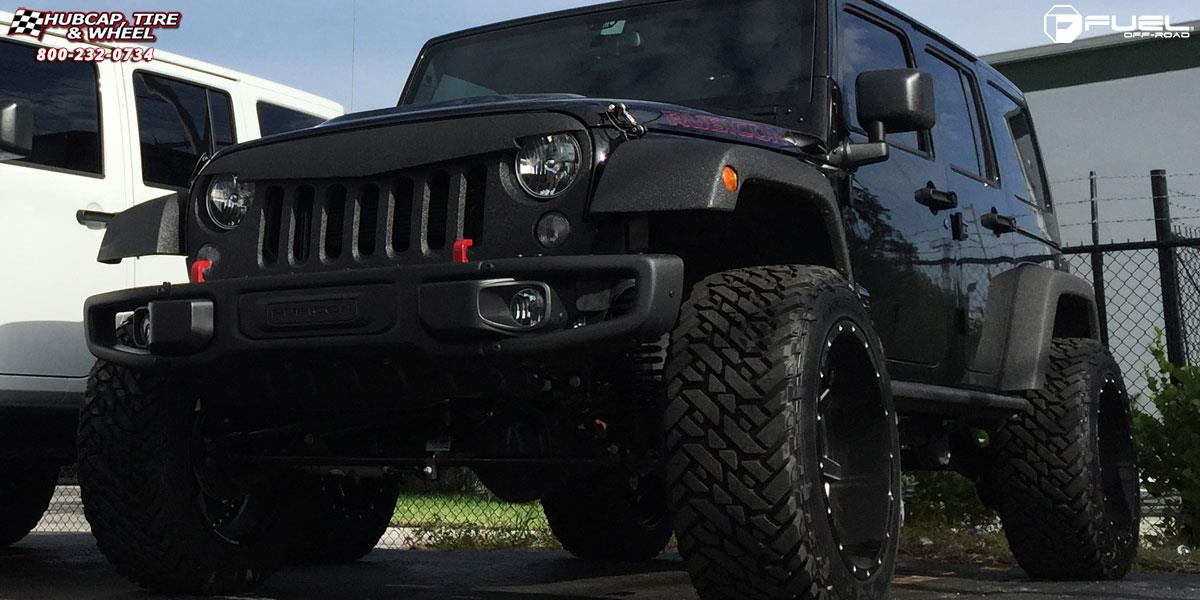vehicle gallery/jeep wrangler fuel maverick d262 22X12  Black & Milled wheels and rims