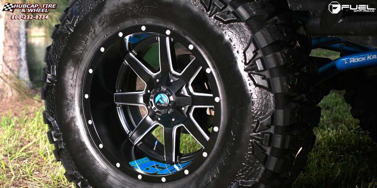 vehicle gallery/jeep wrangler fuel maverick d262 20X14  Black & Milled wheels and rims