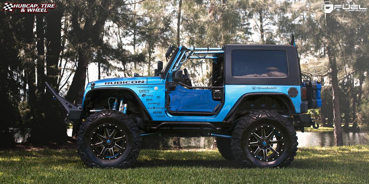 vehicle gallery/jeep wrangler fuel maverick d262 20X14  Black & Milled wheels and rims