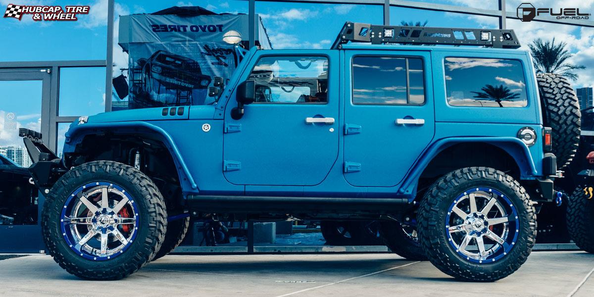 vehicle gallery/jeep wrangler fuel maverick d260 22X12  Chrome with Gloss Black Lip wheels and rims