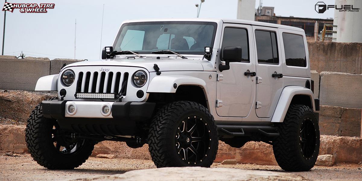 vehicle gallery/jeep wrangler fuel maverick d262 20X12  Black & Milled wheels and rims