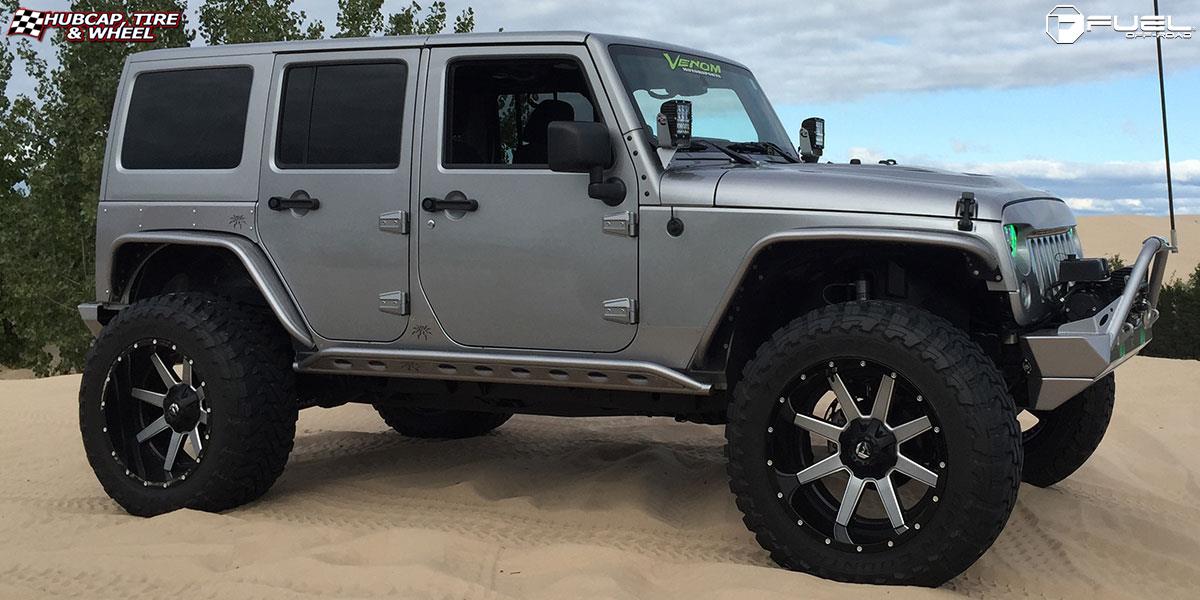 vehicle gallery/jeep wrangler fuel maverick d262 22X12  Black & Milled wheels and rims