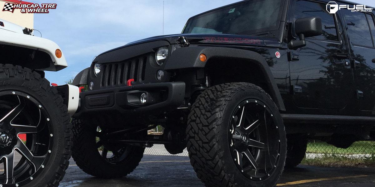 vehicle gallery/jeep wrangler fuel maverick d262 22X12  Black & Milled wheels and rims