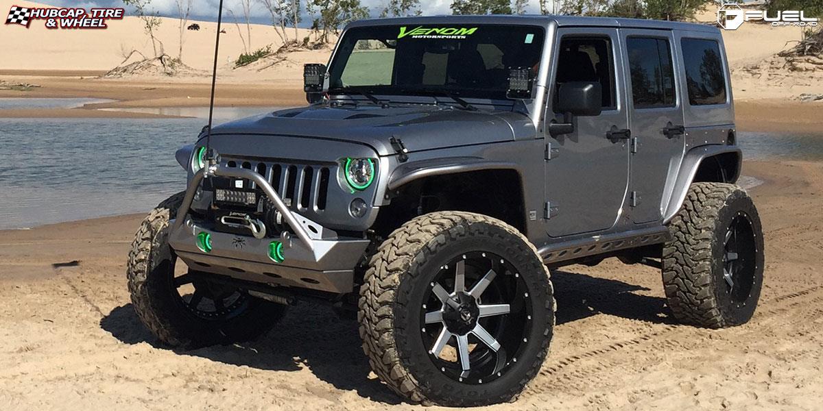 vehicle gallery/jeep wrangler fuel maverick d262 22X12  Black & Milled wheels and rims