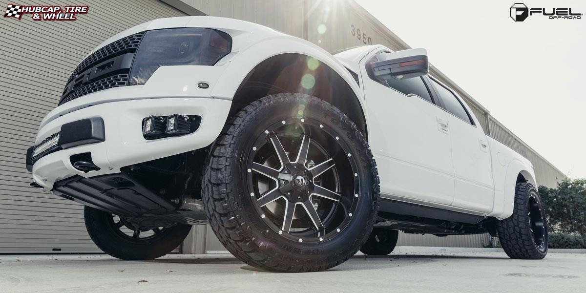 vehicle gallery/ford f 150 fuel maverick d538 22X10  Black & Milled wheels and rims