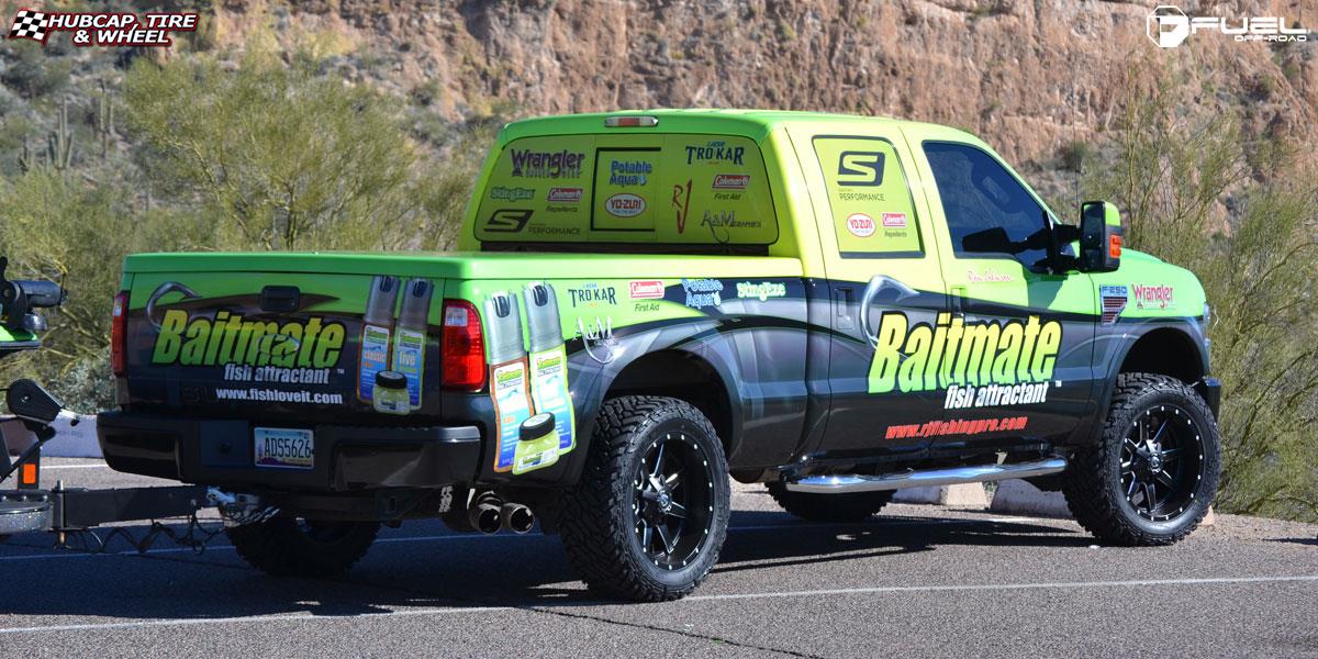 vehicle gallery/ford f 250 fuel maverick d538 20X9  Black & Milled wheels and rims