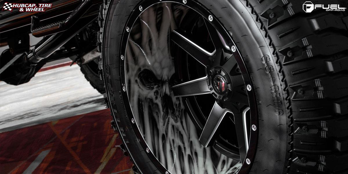 vehicle gallery/gmc sierra 2500 fuel maverick d262 22X14  Black & Milled wheels and rims