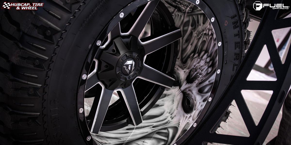 vehicle gallery/gmc sierra 2500 fuel maverick d262 22X14  Black & Milled wheels and rims