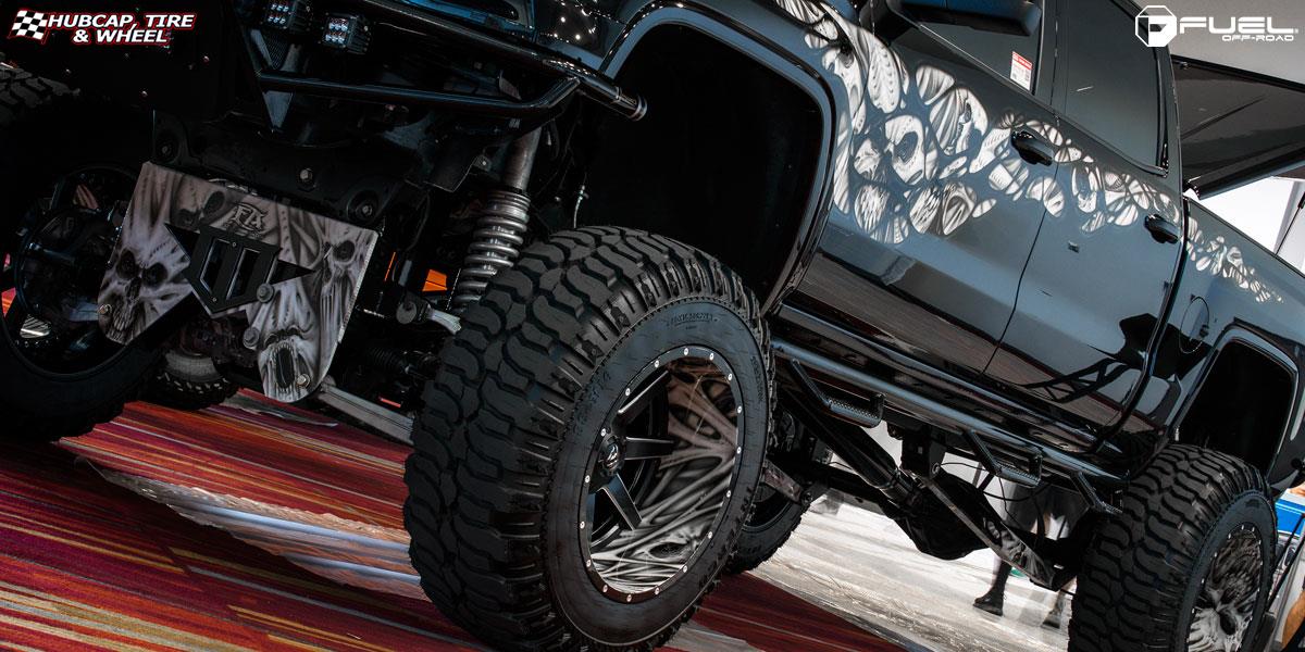 vehicle gallery/gmc sierra 2500 fuel maverick d262 22X14  Black & Milled wheels and rims