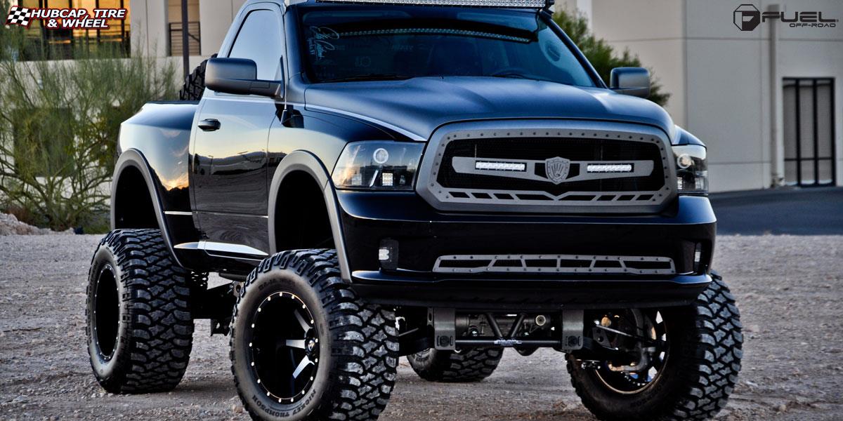 vehicle gallery/ram 1500 fuel maverick d537 20X14  Matte Black & Machined Face wheels and rims