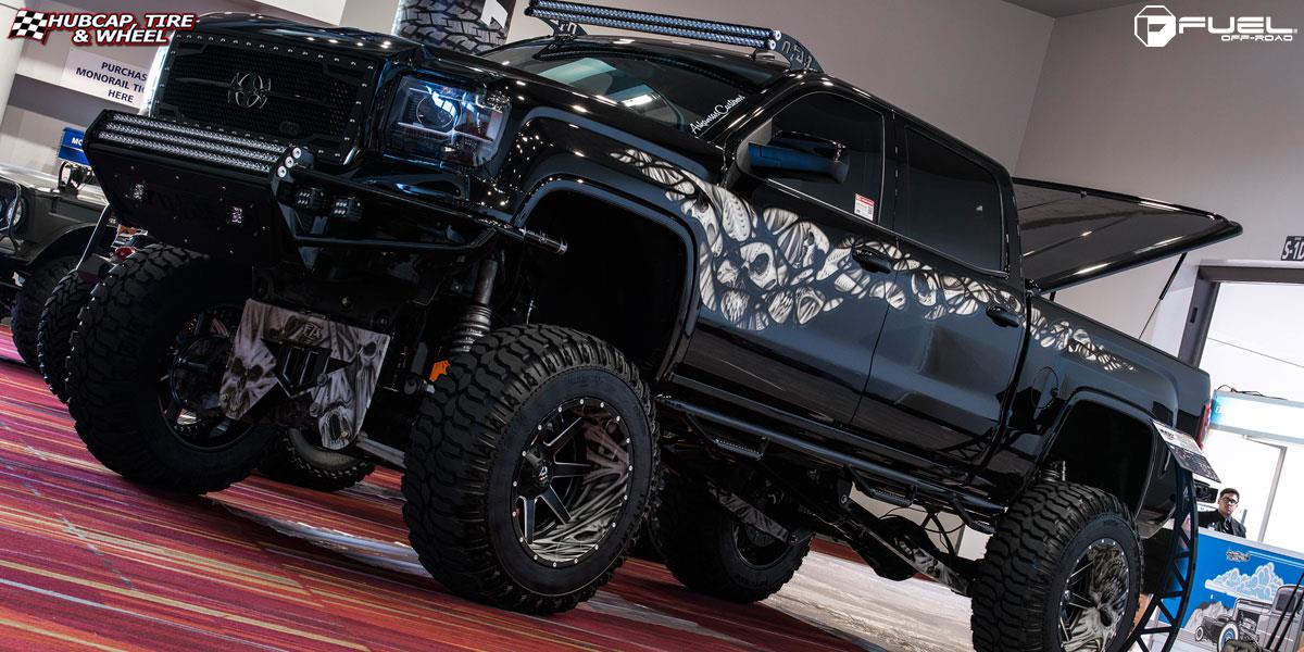 vehicle gallery/gmc sierra 2500 fuel maverick d262 22X14  Black & Milled wheels and rims