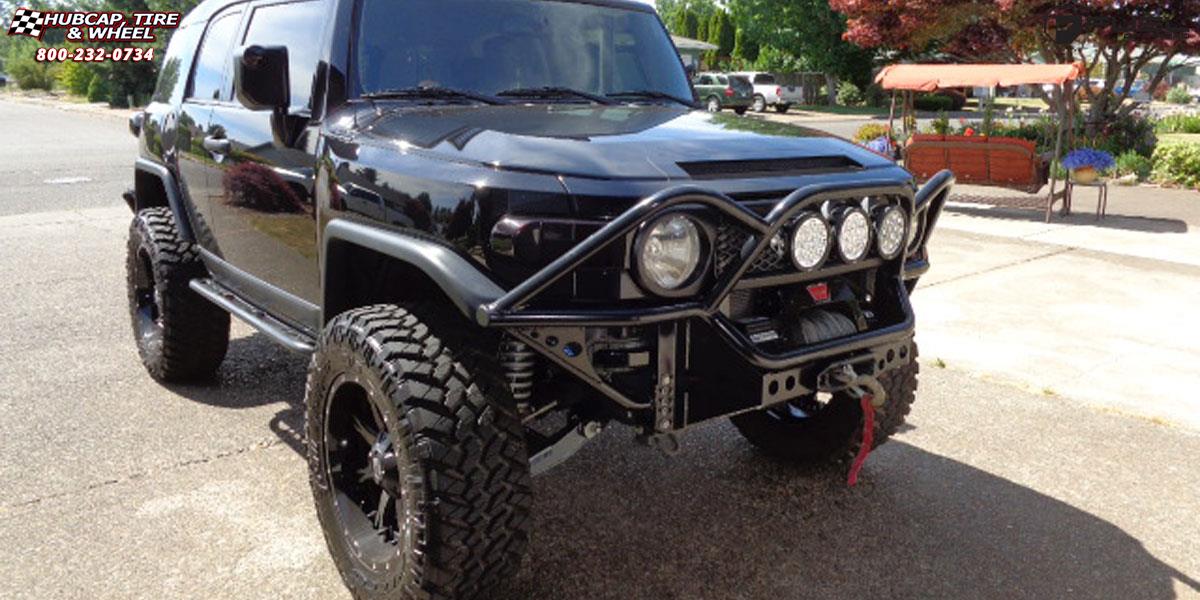 vehicle gallery/toyota fj cruiser fuel nutz d252 20X10  Black & Machined with Dark Tint wheels and rims