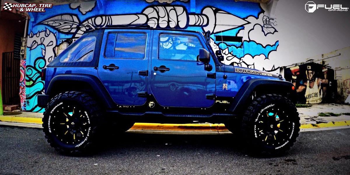 vehicle gallery/jeep wrangler fuel nutz d251 20X12  Matte Black & Milled wheels and rims