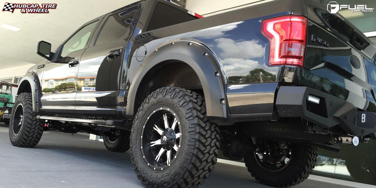 vehicle gallery/ford f 150 fuel nutz d541 20X10  Black & Machined wheels and rims
