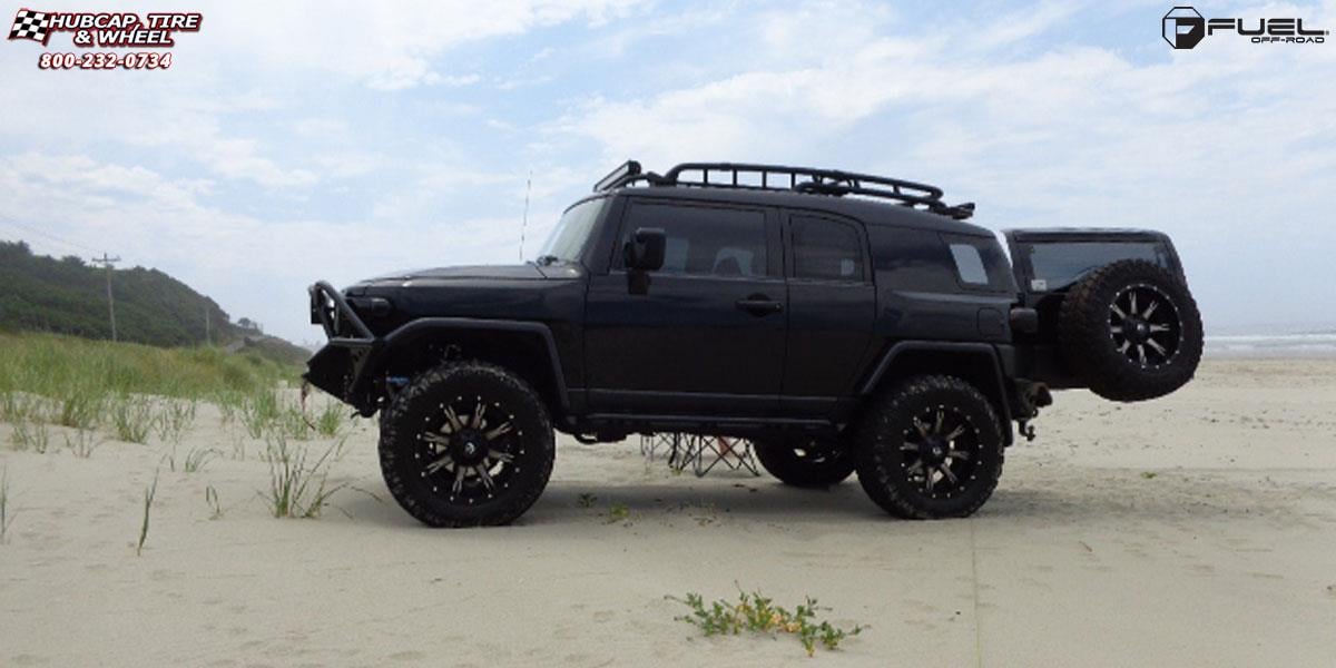 vehicle gallery/toyota fj cruiser fuel nutz d252 20X10  Black & Machined with Dark Tint wheels and rims