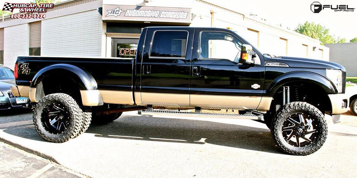 vehicle gallery/ford f 350 dually fuel renegade dually front d265 22X8  Gloss Black & Milled wheels and rims