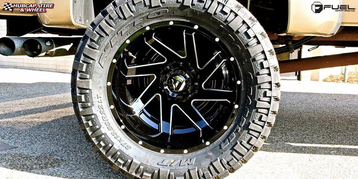 vehicle gallery/ford f 350 dually fuel renegade dually front d265 22X8  Gloss Black & Milled wheels and rims