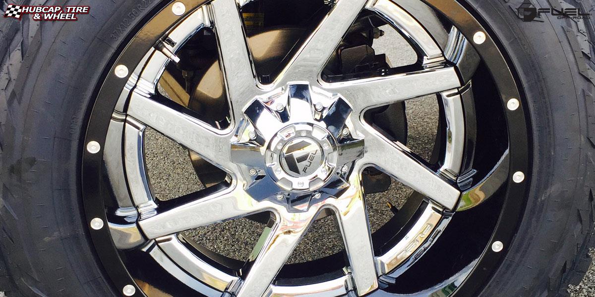 vehicle gallery/gmc sierra fuel renegade d263 22X12  Chrome center, gloss black outer wheels and rims