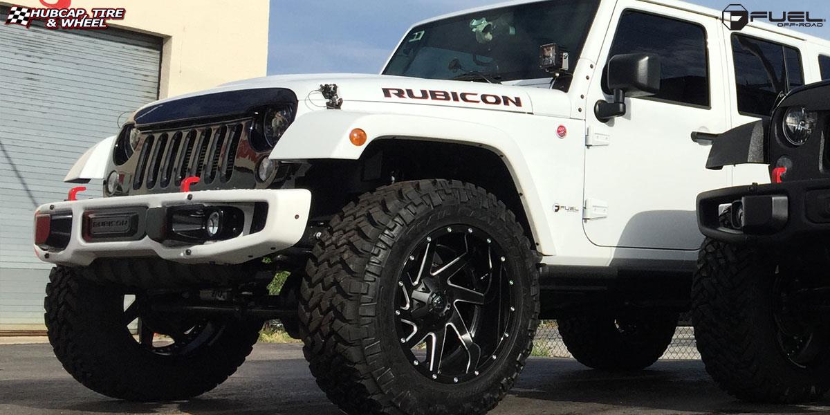 vehicle gallery/jeep wrangler fuel renegade d265 20X12  Black & milled center, gloss black outer wheels and rims