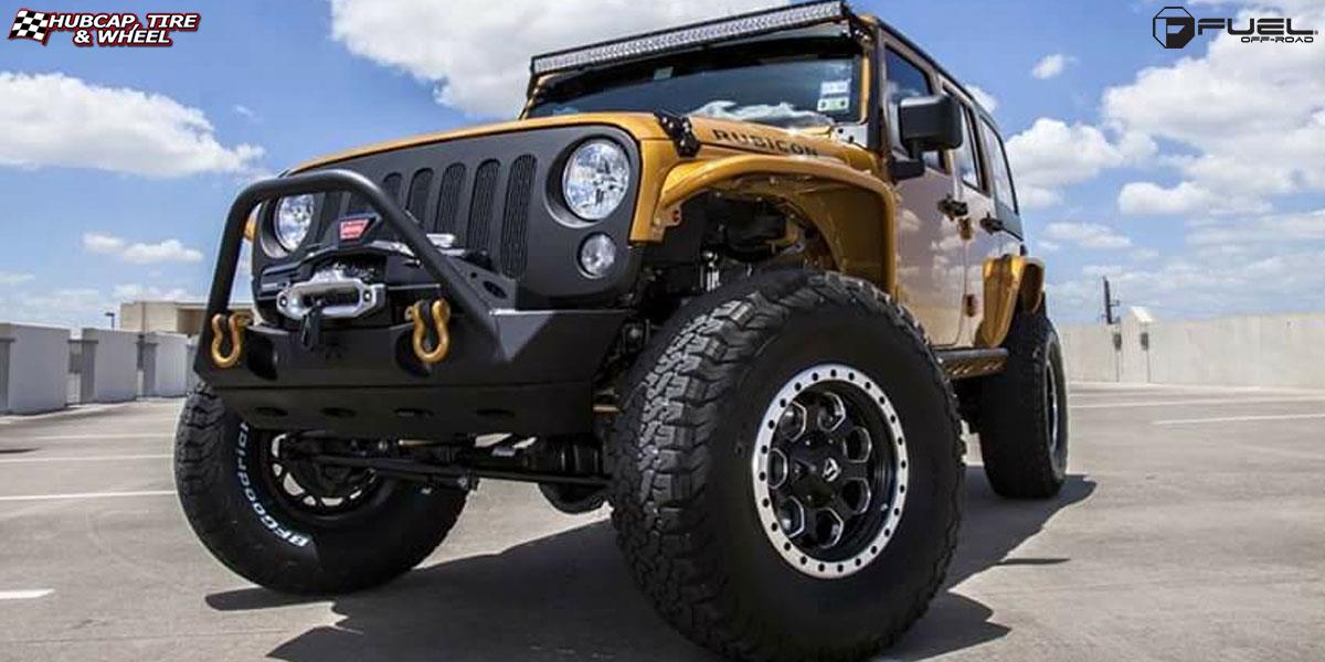 vehicle gallery/jeep wrangler fuel savage d565 17X9  Matte Black w/ milled through windows & ring wheels and rims