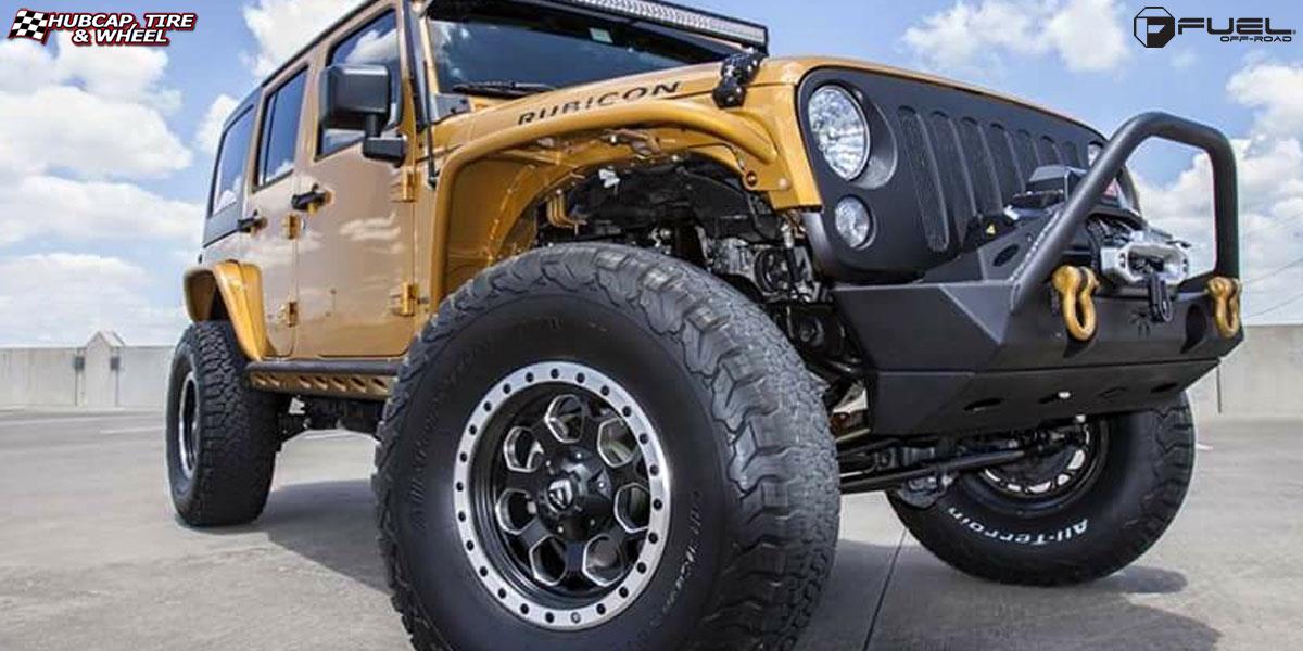 vehicle gallery/jeep wrangler fuel savage d565 17X9  Matte Black w/ milled through windows & ring wheels and rims