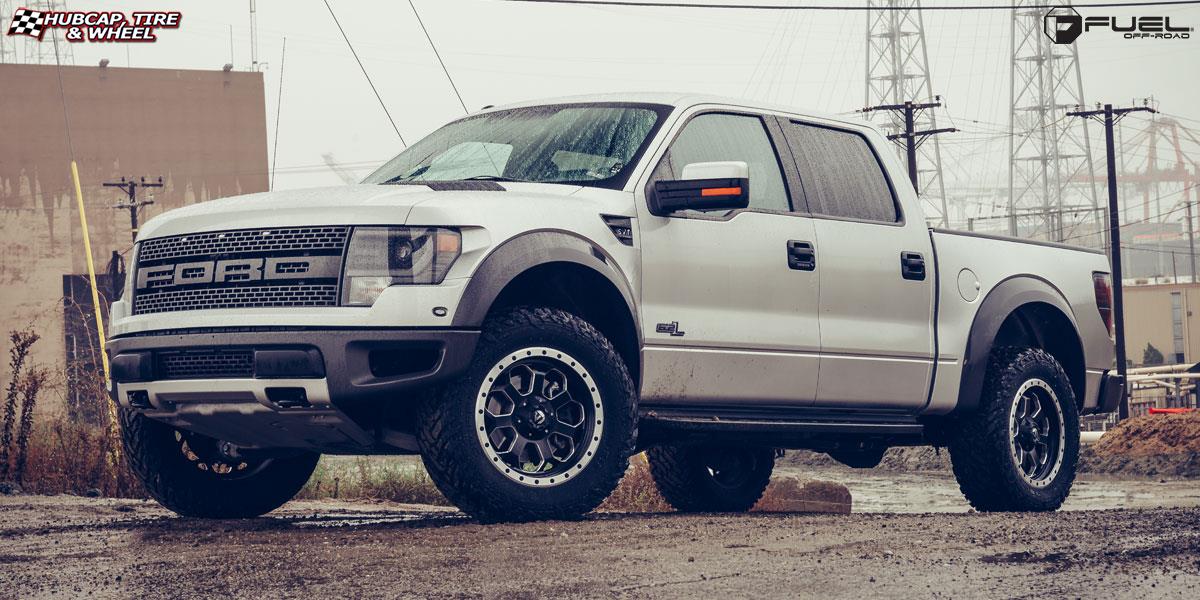 vehicle gallery/ford f 150 fuel savage d565 20X9  Matte Black w/ milled through windows & ring wheels and rims