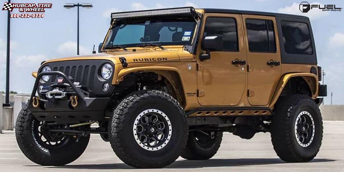 vehicle gallery/jeep wrangler fuel savage d565 17X9  Matte Black w/ milled through windows & ring wheels and rims