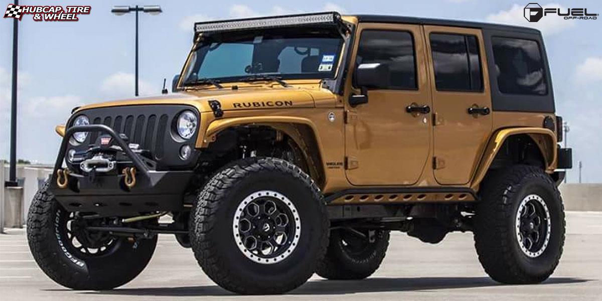 vehicle gallery/jeep wrangler fuel savage d565 17X9  Matte Black w/ milled through windows & ring wheels and rims