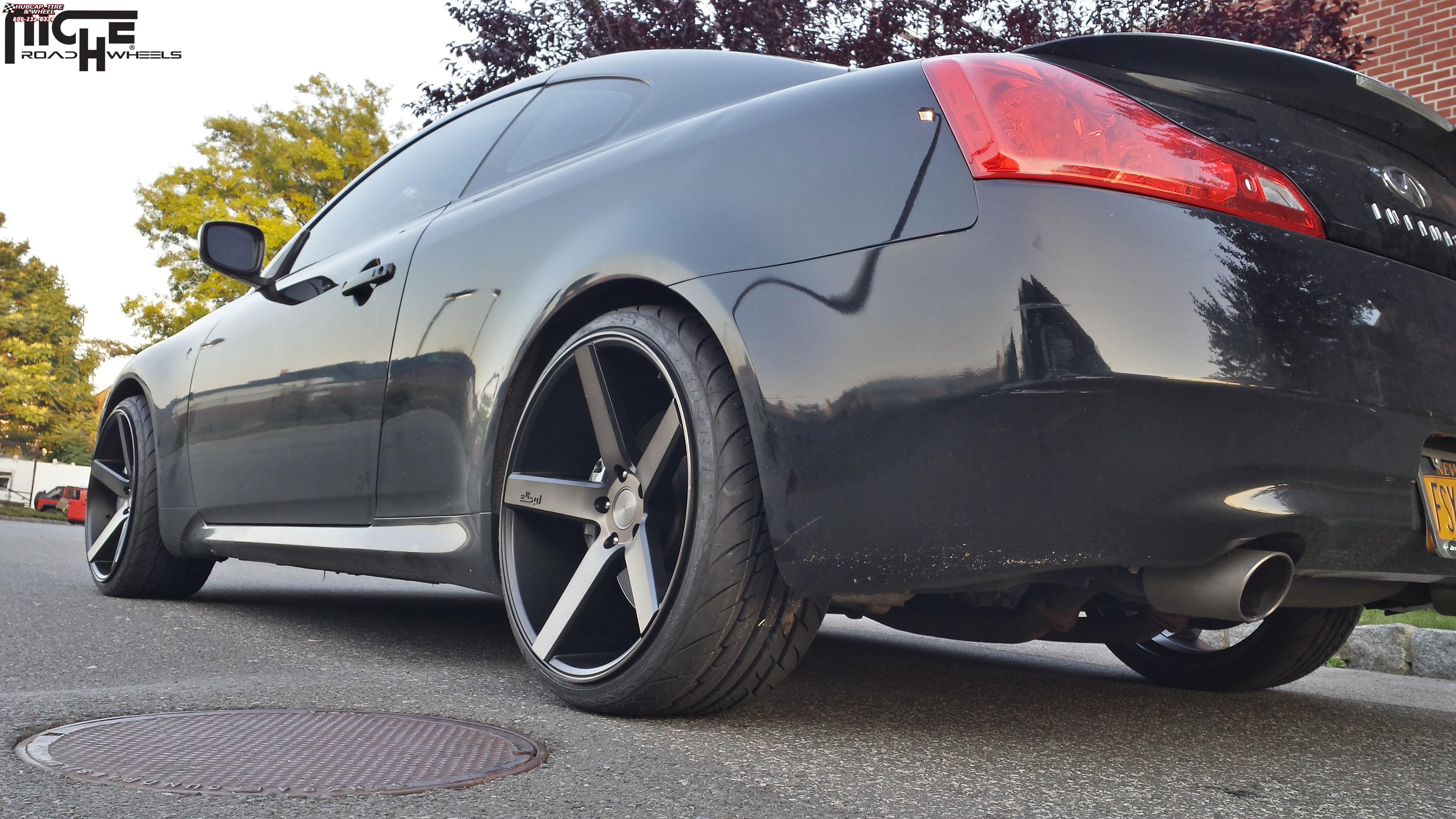 vehicle gallery/infiniti g37 niche milan m134 20x105  Black & Machined with Dark Tint wheels and rims