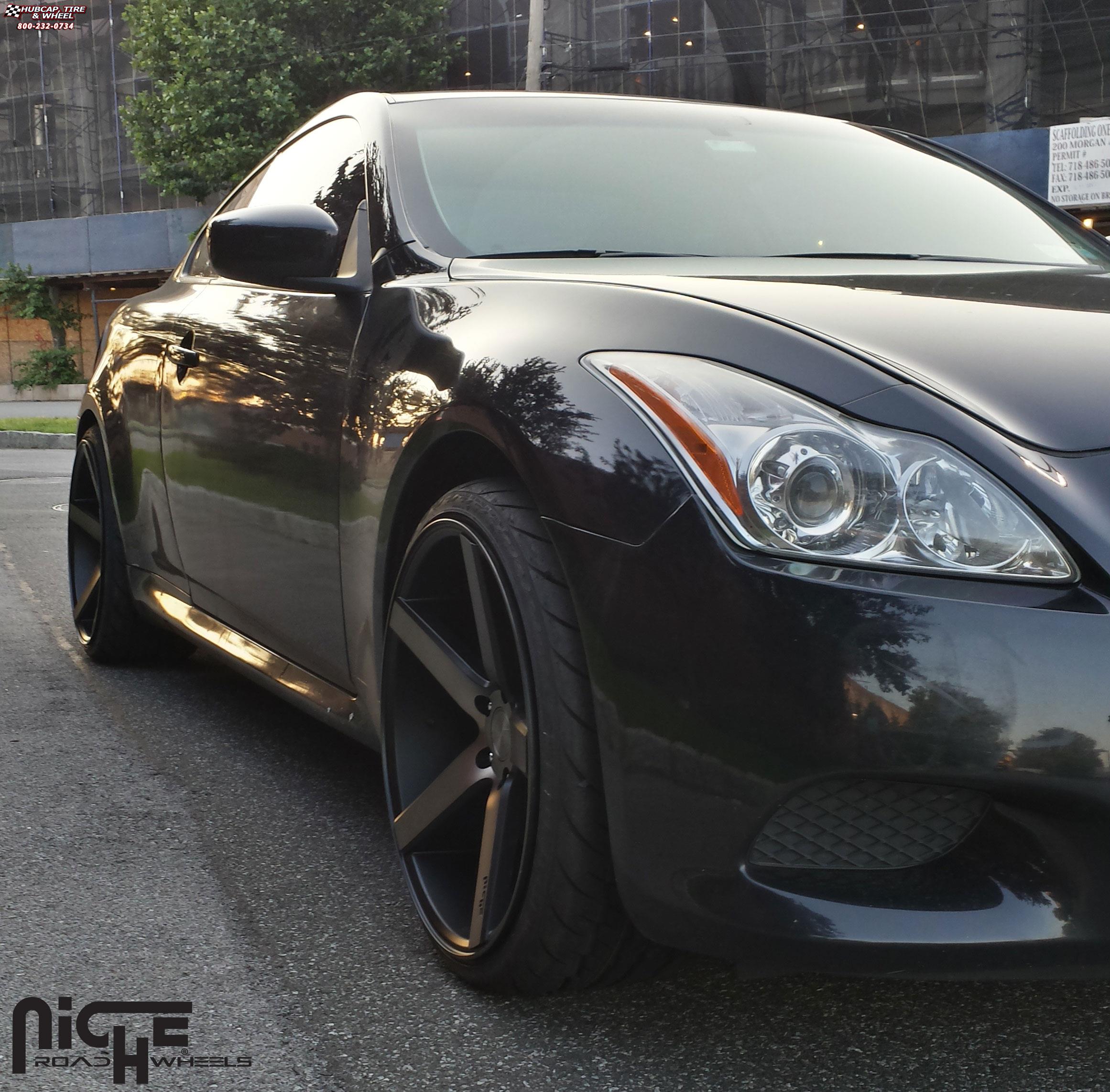 vehicle gallery/infiniti g37 niche milan m134 20x105  Black & Machined with Dark Tint wheels and rims