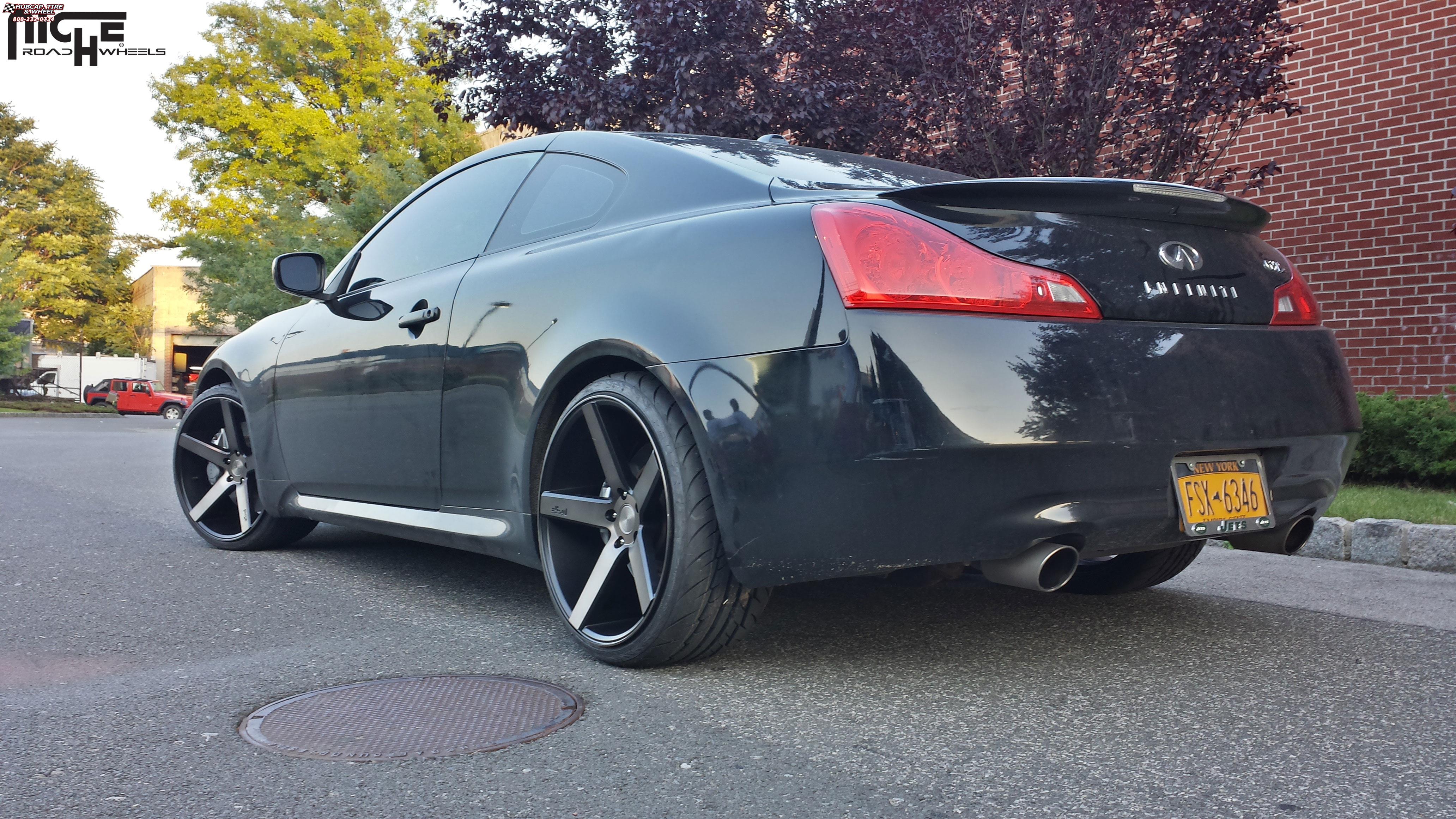 vehicle gallery/infiniti g37 niche milan m134 20x105  Black & Machined with Dark Tint wheels and rims