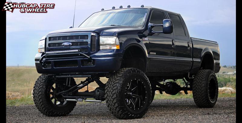 vehicle gallery/ford f 350 fuel maverick d262 22X14  Black & Milled wheels and rims