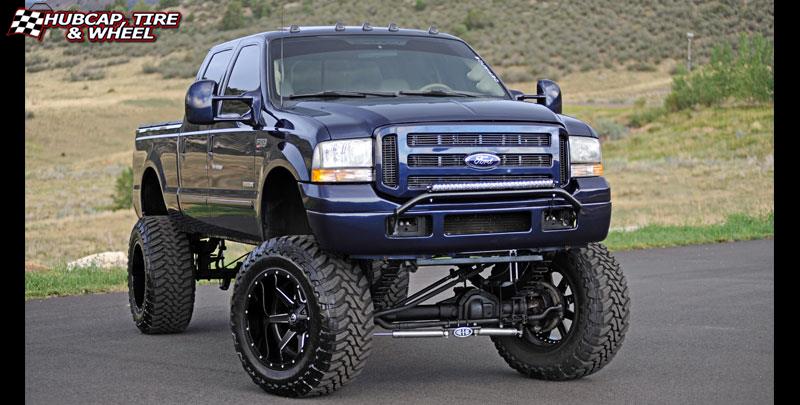 vehicle gallery/ford f 350 fuel maverick d262 22X14  Black & Milled wheels and rims