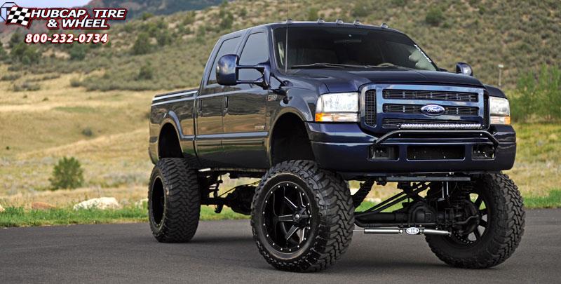 vehicle gallery/ford f 350 fuel maverick d262 22X14  Black & Milled wheels and rims