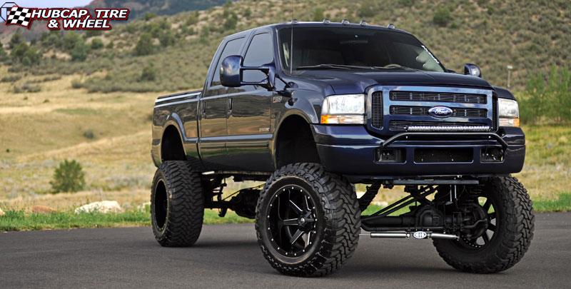 vehicle gallery/ford f 350 fuel maverick d262 22X14  Black & Milled wheels and rims