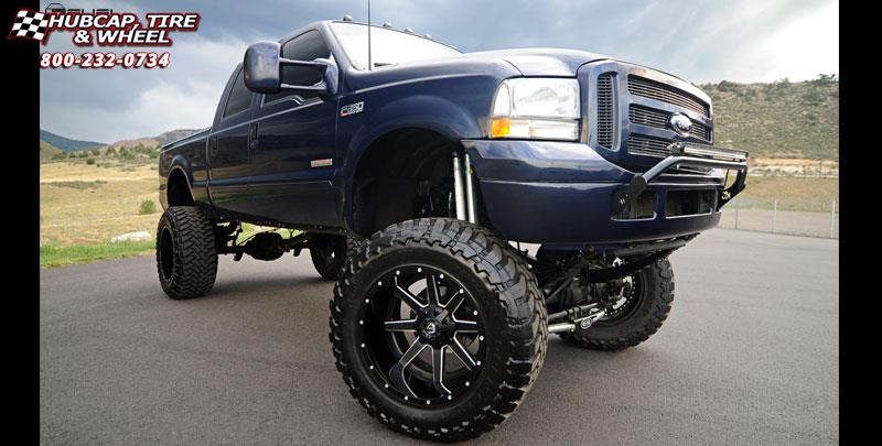 vehicle gallery/ford f 350 fuel maverick d262 22X14  Black & Milled wheels and rims