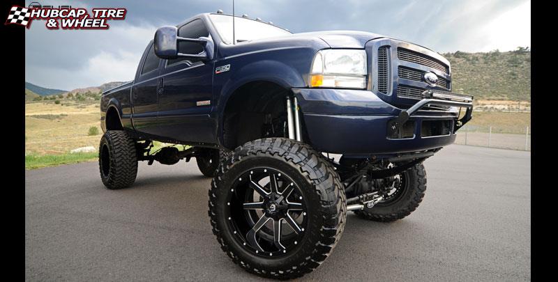 vehicle gallery/ford f 350 fuel maverick d262 22X14  Black & Milled wheels and rims