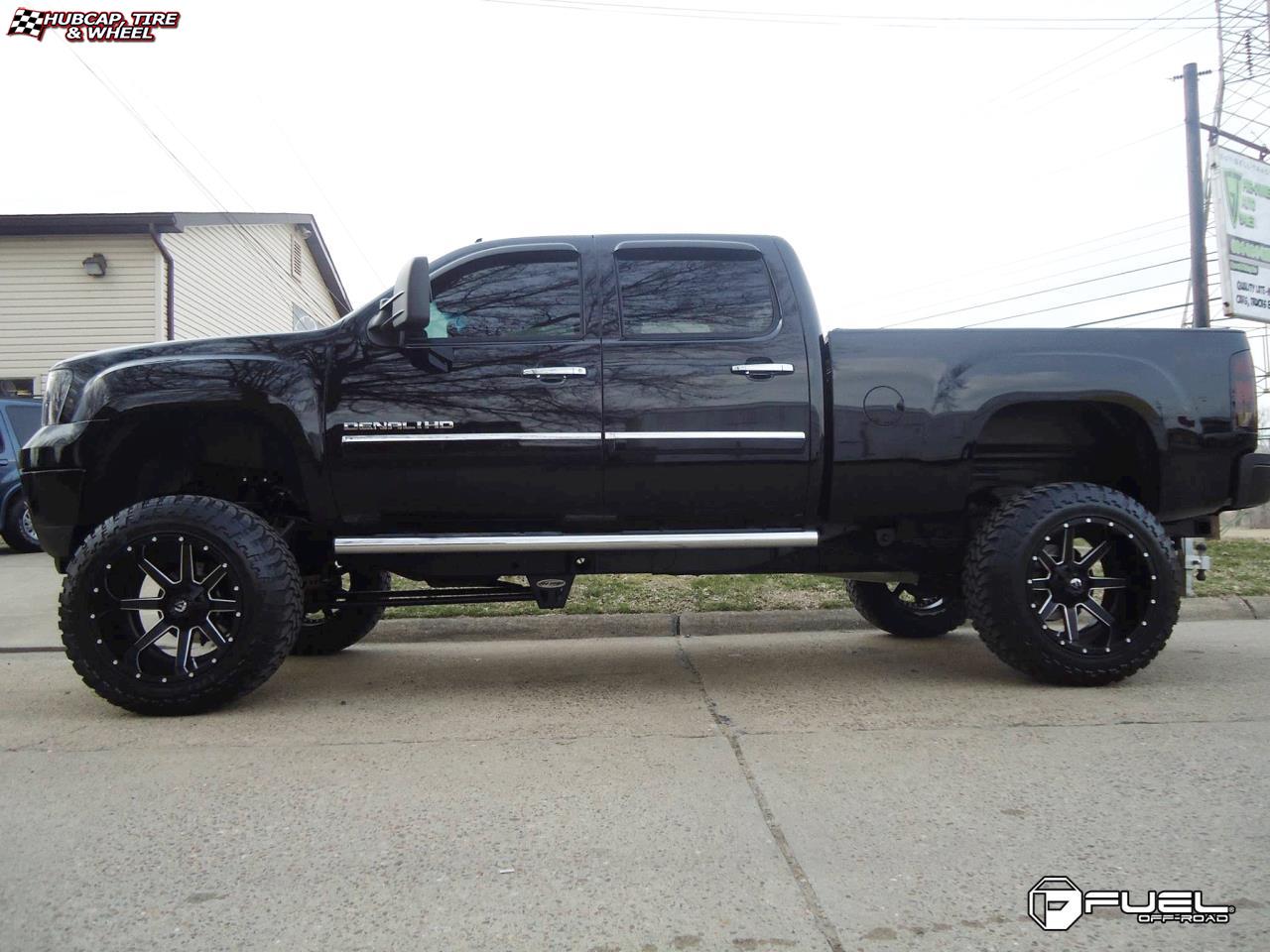 vehicle gallery/gmc sierra fuel maverick d262 22X14  Black & Milled wheels and rims