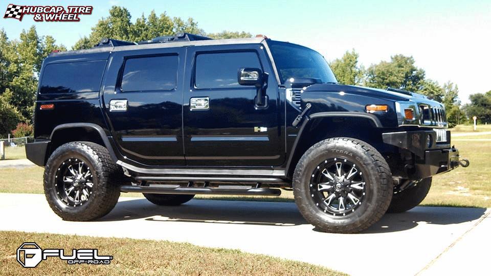 vehicle gallery/hummer h2 fuel throttle d513 0X0  Matte Black & Milled wheels and rims