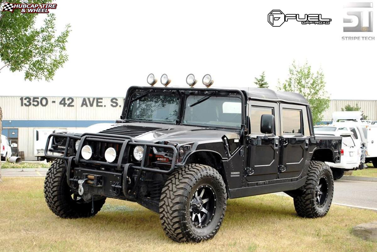 vehicle gallery/hummer h1 fuel maverick d261 18X9  Black & Machined wheels and rims