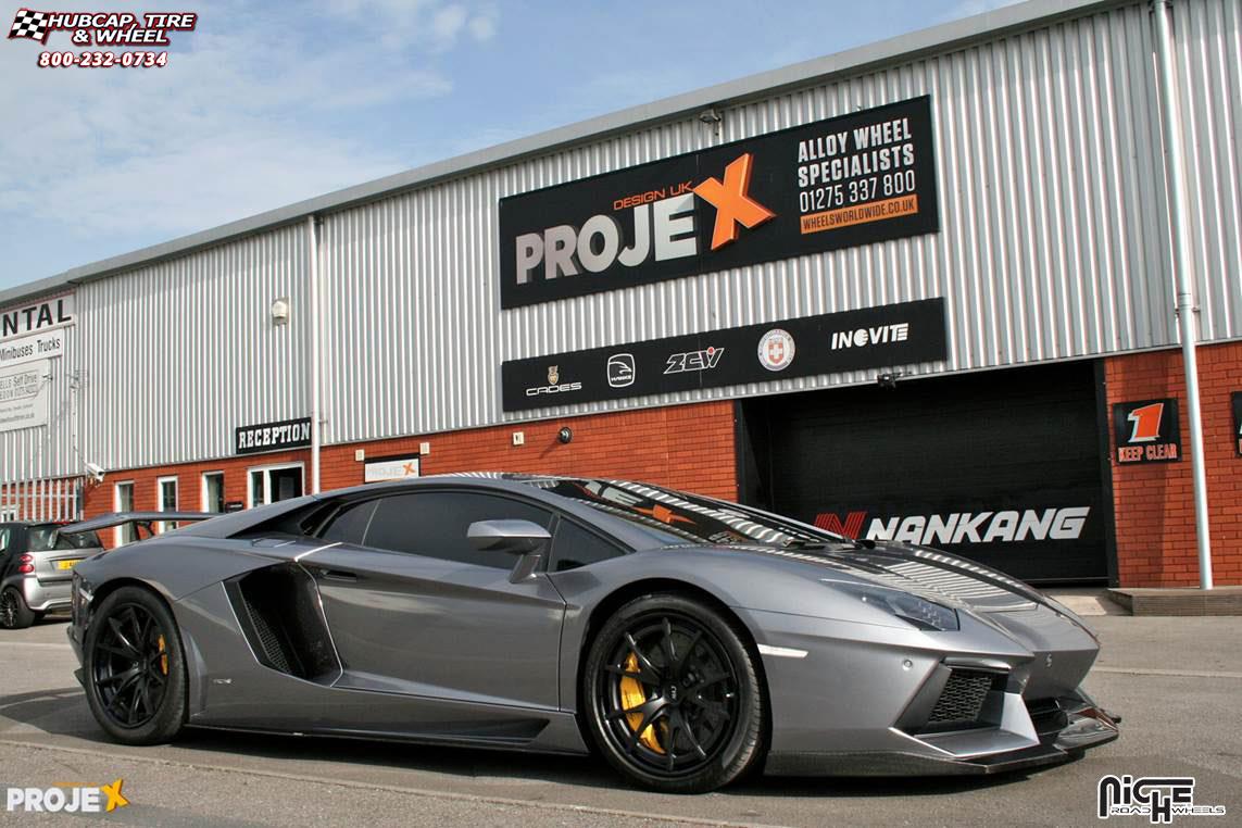 vehicle gallery/lamborghini aventador niche stuttgart  Matte Black wheels and rims