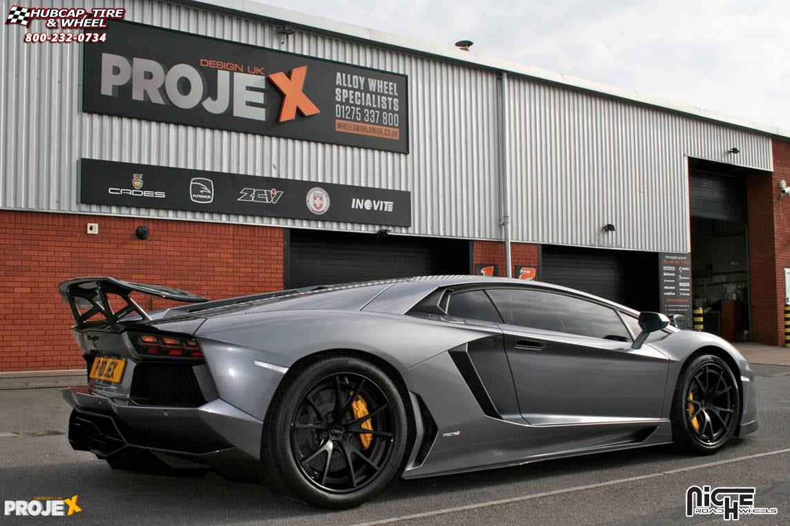 vehicle gallery/lamborghini aventador niche stuttgart  Matte Black wheels and rims
