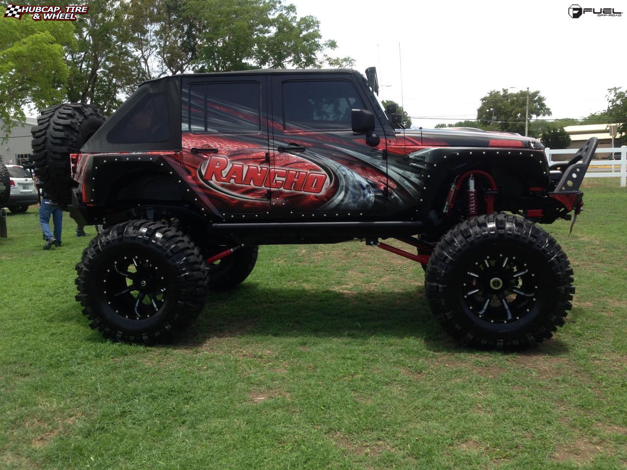 vehicle gallery/jeep wrangler fuel nutz d251 20X14  Matte Black & Milled wheels and rims