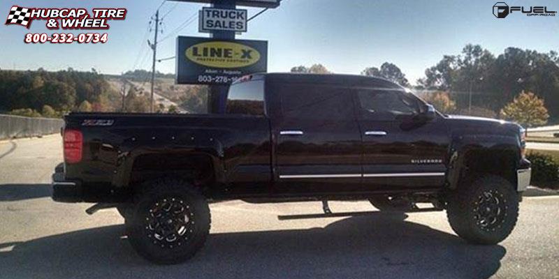 vehicle gallery/chevrolet silverado 1500 fuel boost d534 18X9  Matte Black & Milled wheels and rims