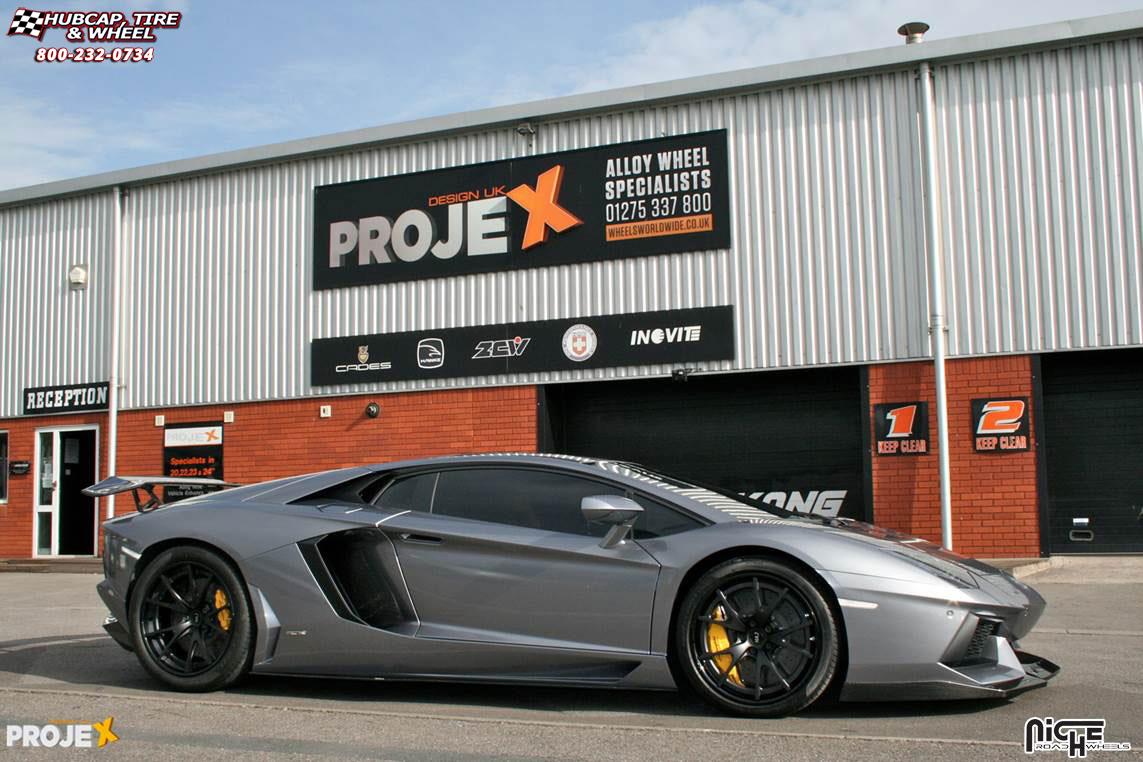 vehicle gallery/lamborghini aventador niche stuttgart  Matte Black wheels and rims