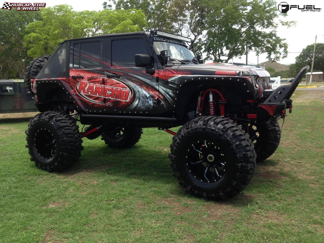 vehicle gallery/jeep wrangler fuel nutz d251 20X14  Matte Black & Milled wheels and rims