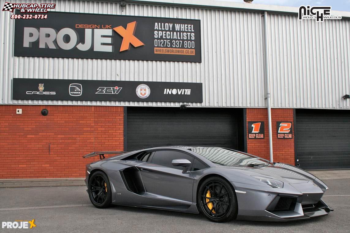 vehicle gallery/lamborghini aventador niche stuttgart  Matte Black wheels and rims