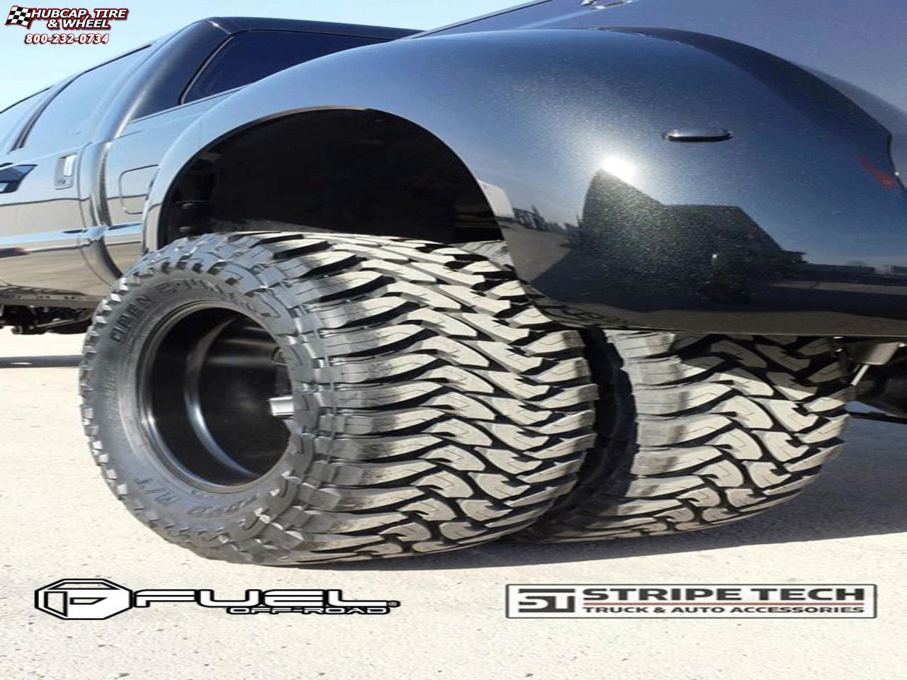 vehicle gallery/ford f 350 fuel maverick dually front d538 20X8  Black & Milled wheels and rims