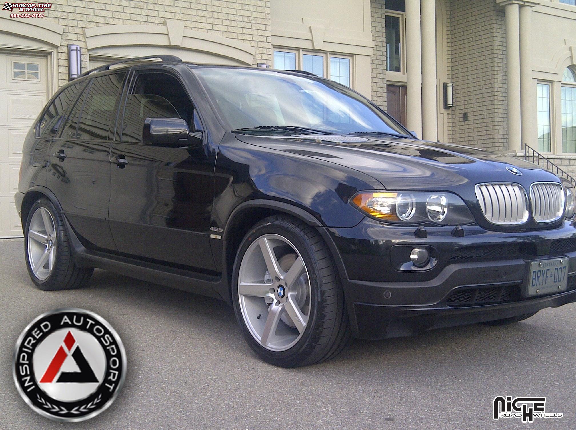 vehicle gallery/bmw x5 niche milan m135 20x85  Silver with Machine Cut Face wheels and rims