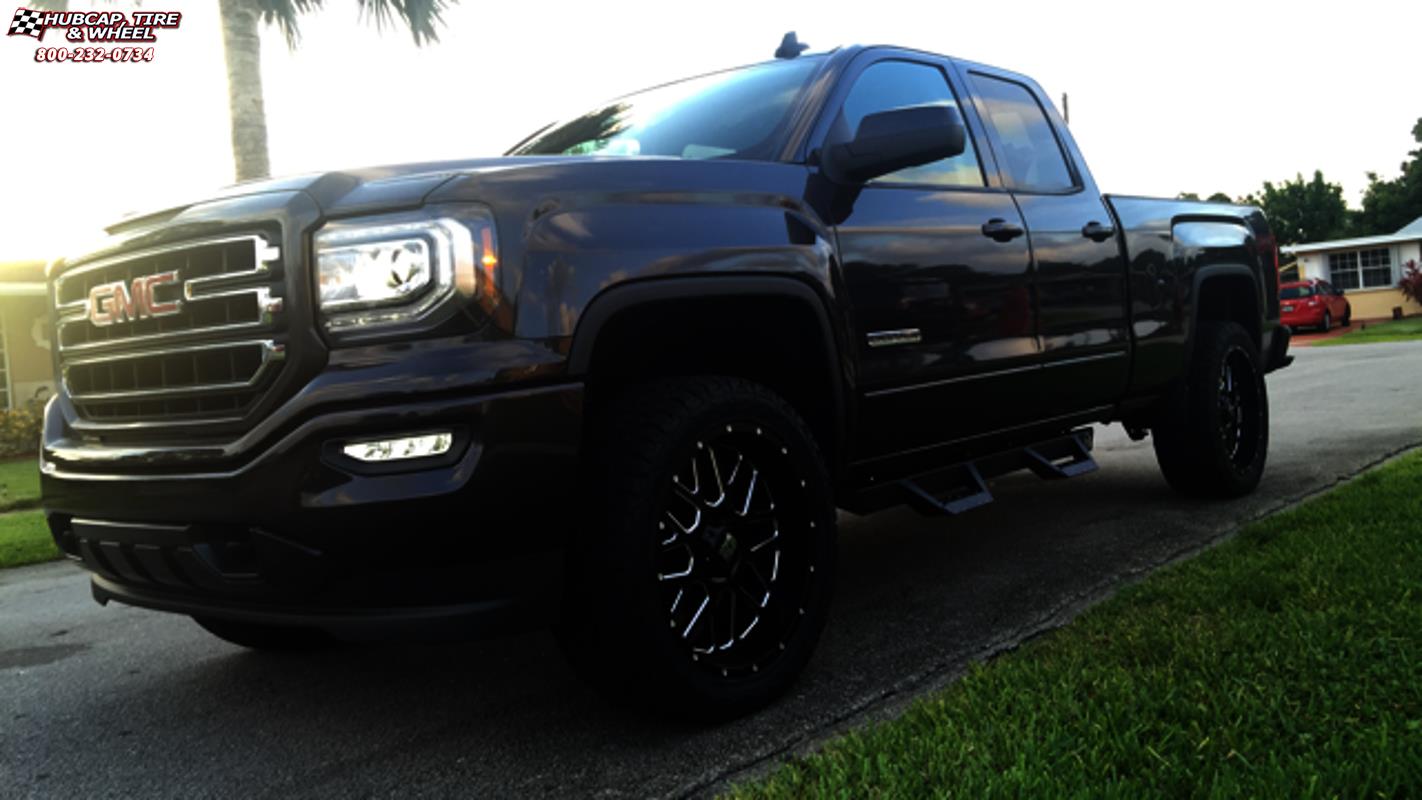 vehicle gallery/gmc sierra 1500 xd series xd820 grenade  Satin Black Milled wheels and rims